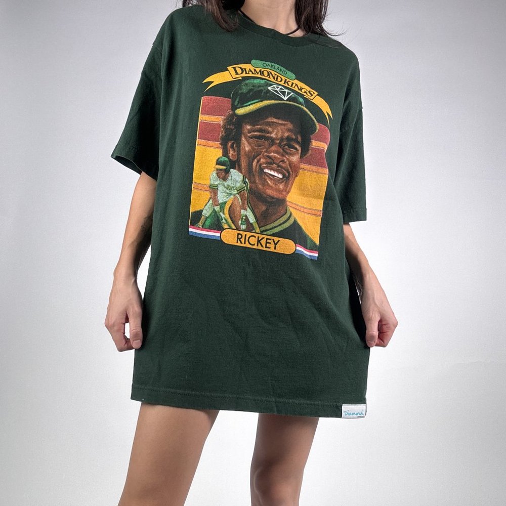 RARE DIAMOND SUPPLY CO ROCKEY HENDERSON OAKLAND ATHLETICS DIAMOND KINGS LEGEND C